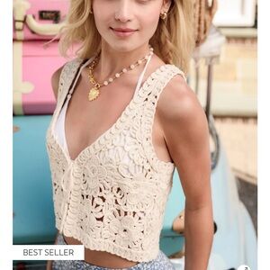 NWT Celeste Crochet Top/Vest